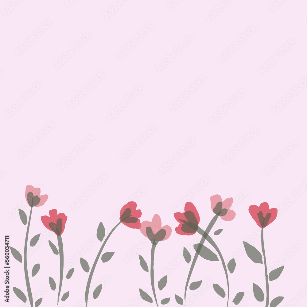 Flowers with pink background 