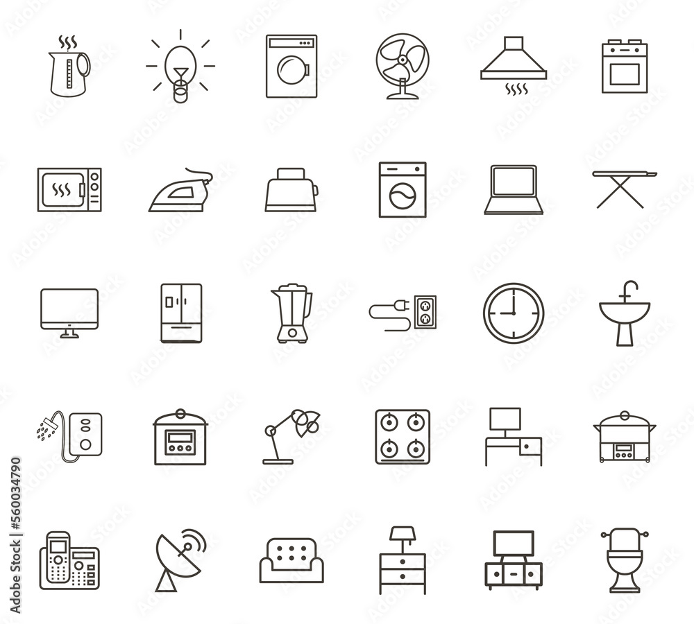 household icon set design.