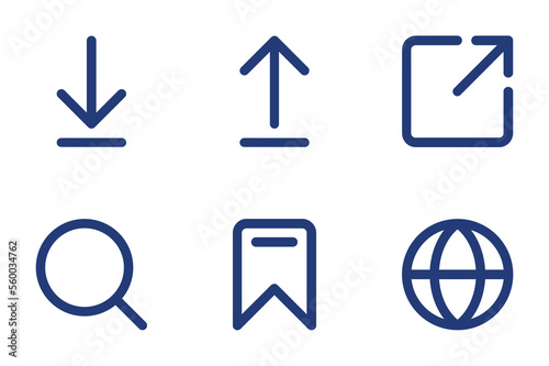 website download upload bookmark search creative icon set