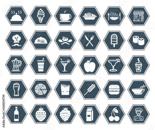 rastaurant icon set design