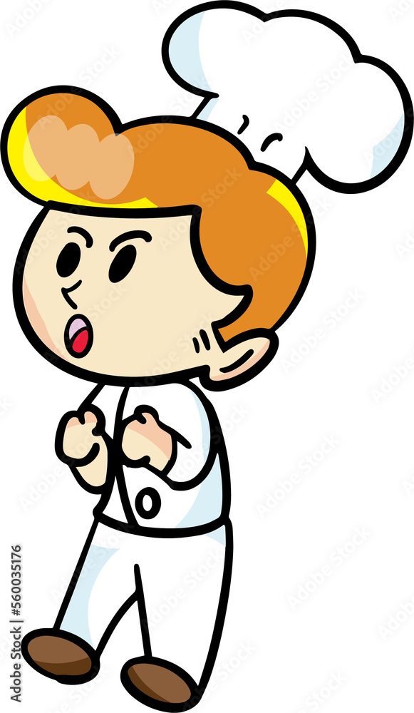 The chef cartoon character drawing design for food concept. The chef cartoon character drawing design for food concept.