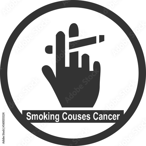 Hand icon, smoking icon black vector