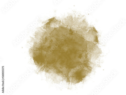 Brush stroke smudge, isolated abstract splash of paint for masking purpose, creative liquid or fluid painting, transparent background option, olive colour accent	