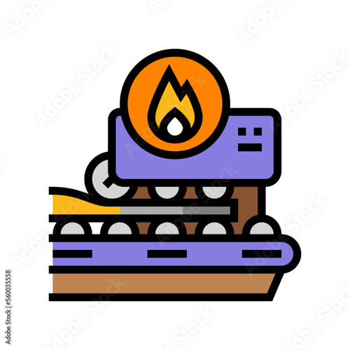 hot rolling steel production color icon vector. hot rolling steel production sign. isolated symbol illustration