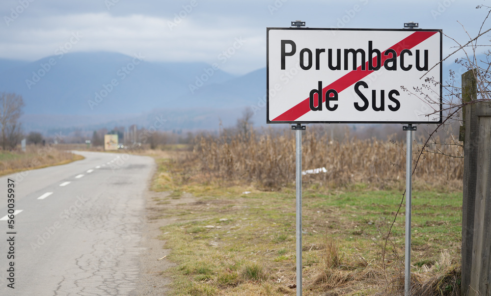 road sign indicating the exit from a locality. detail. road sign indicating the exit from a locality. detail.