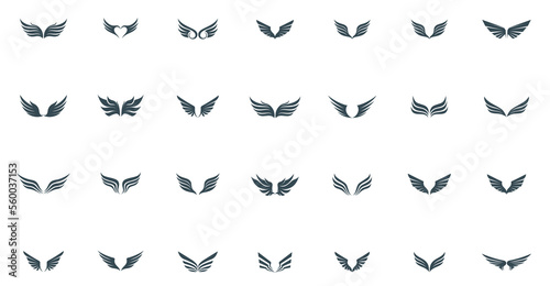 wings icon set design