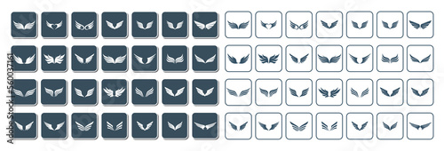 wings icon set design