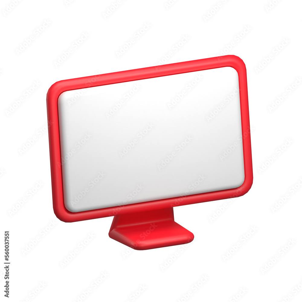 red monitor 3d UI icon red monitor 3d UI icon
