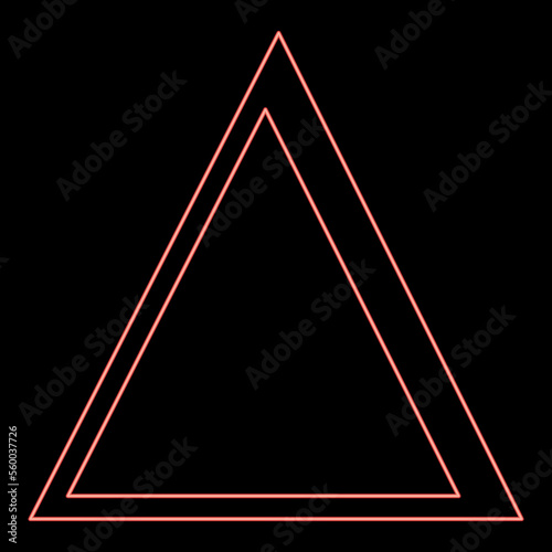 Neon delta greek symbol capital letter uppercase font red color vector illustration image flat style