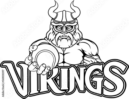 A Viking warrior gladiator tennis sports mascot