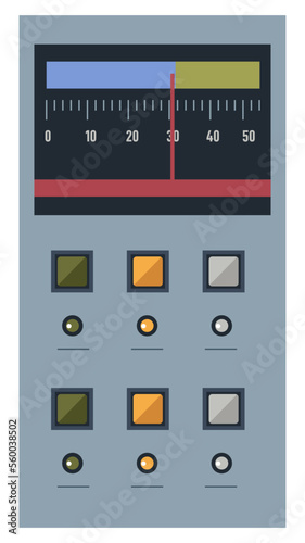 Panel with buttons and display with data vector