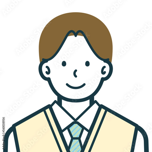 笑顔の男子高校生のバストショット3