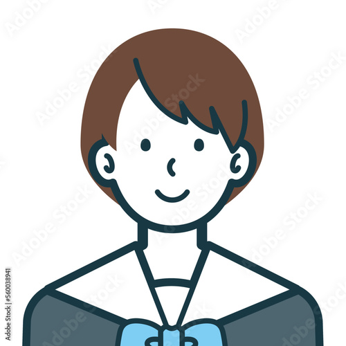 笑顔の女子高校生のバストショット2