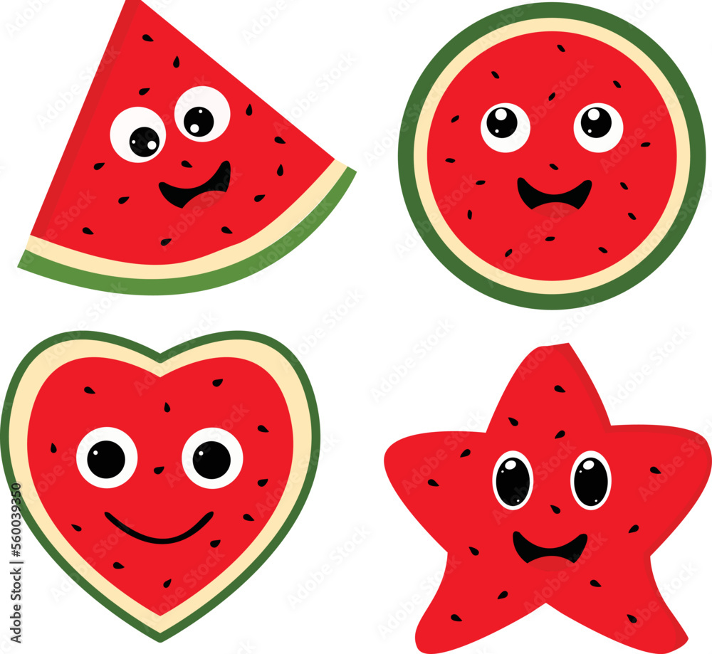 Cartoon watermelon slice vector illustration Cartoon watermelon slice vector illustration