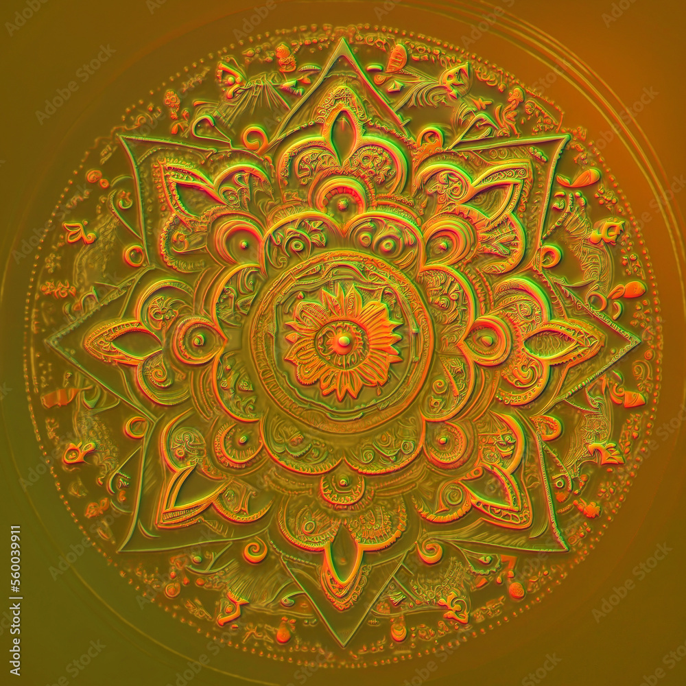 Mandala circular pattern, ai illustration