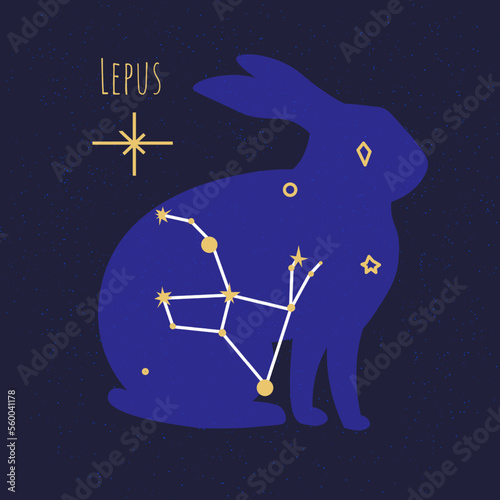 Constellation of lepus, star forming rabbit shape