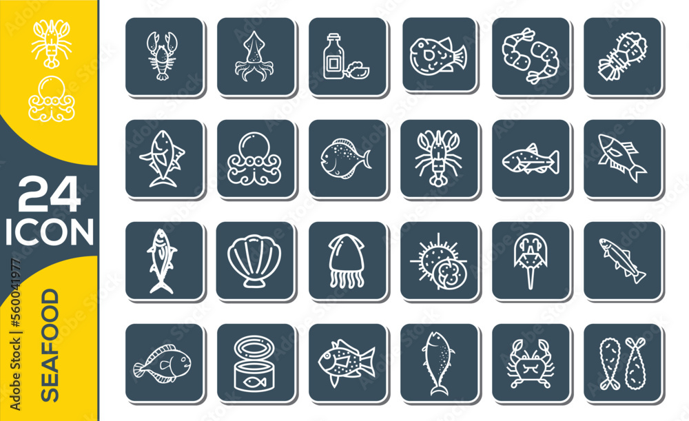 SEAFOOD icon SET design SEAFOOD icon SET design