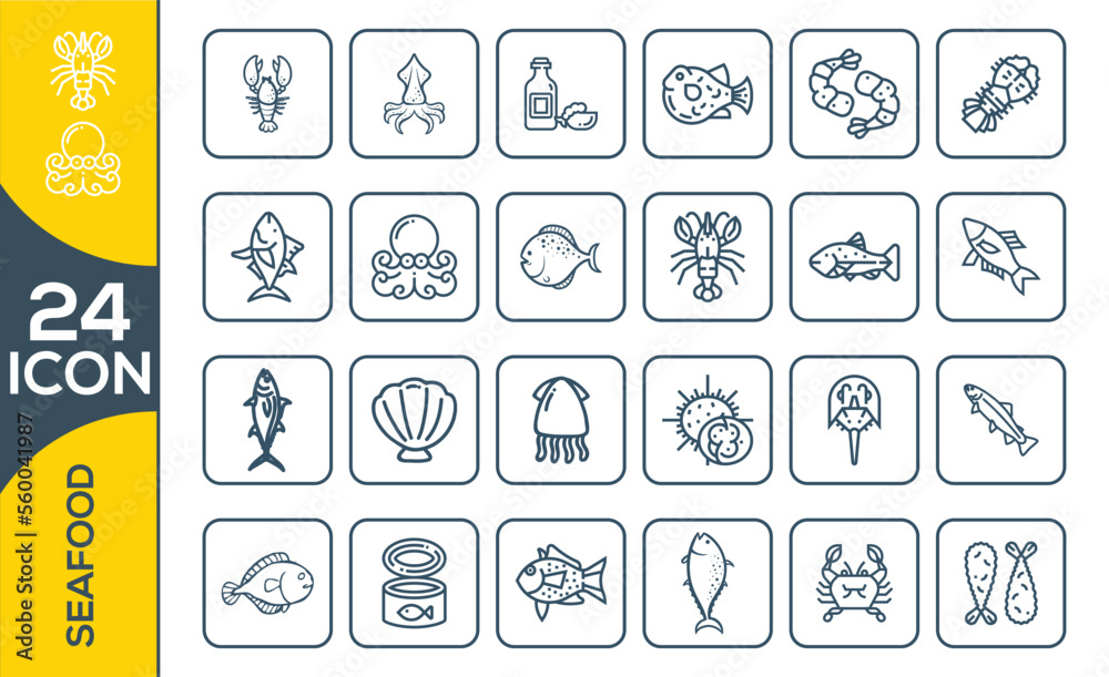 SEAFOOD icon SET design SEAFOOD icon SET design