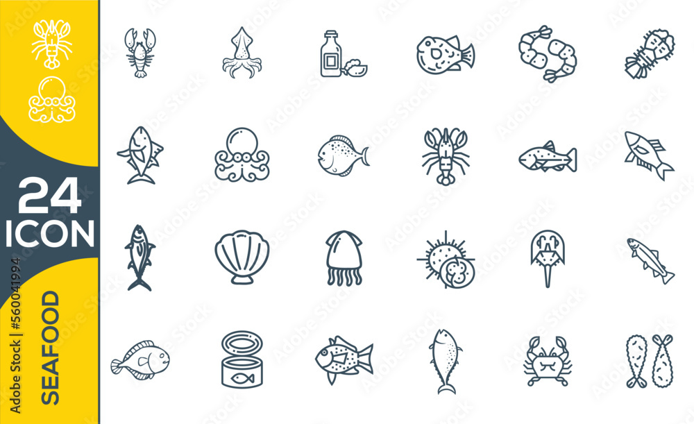 SEAFOOD icon SET design