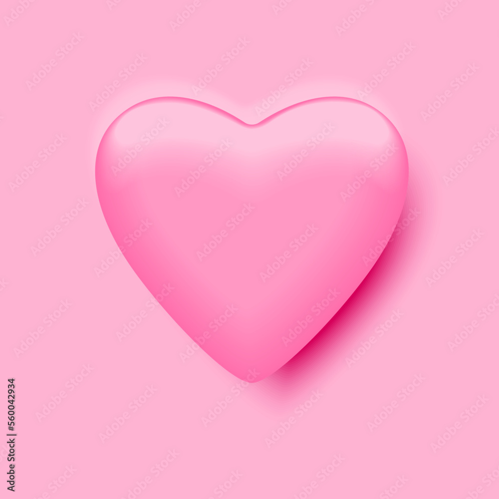 Symbol, icon for Valentine's day. Pink Heart Shape