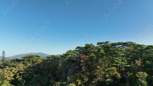 Drone video of Jebibong Peak in Woraksan National Park, Korea photo