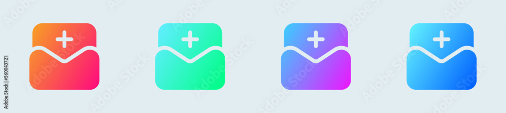 Invite solid icon in gradient colors. Request signs vector illustration. Invite solid icon in gradient colors. Request signs vector illustration.