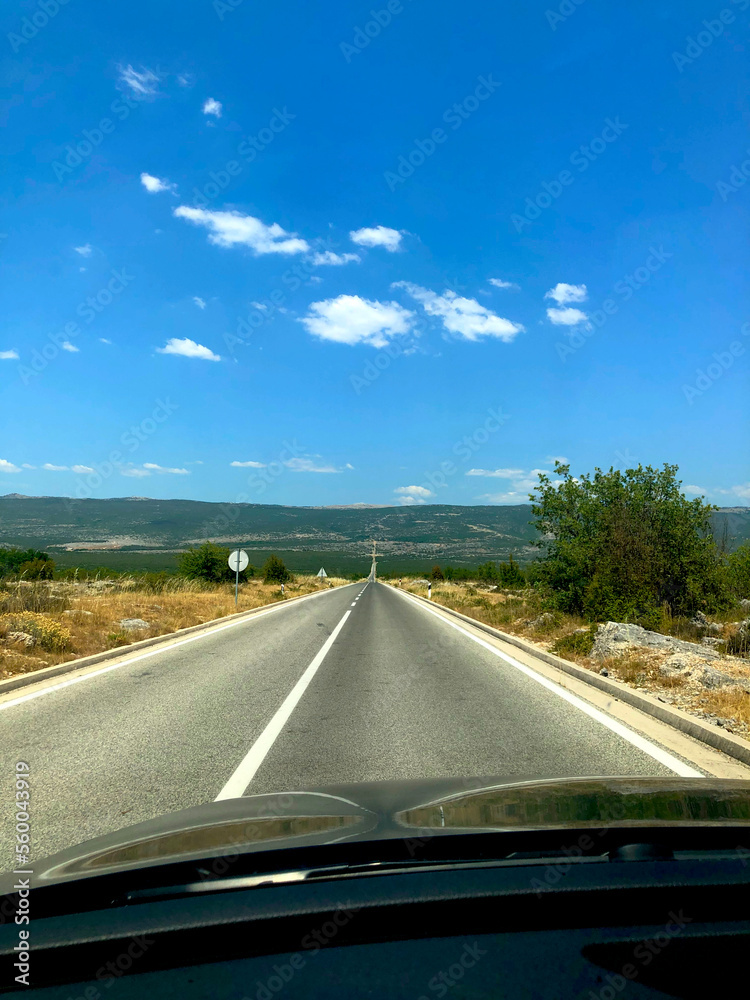 long straight road in europe long straight road in europe