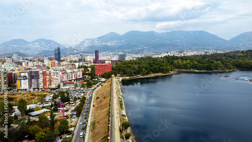 Aerial drone view of Tirana, Albania © frimufilms