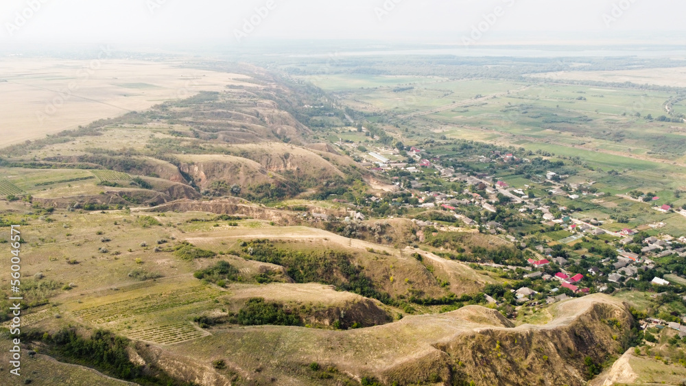 Aerial drone view of nature in Moldova