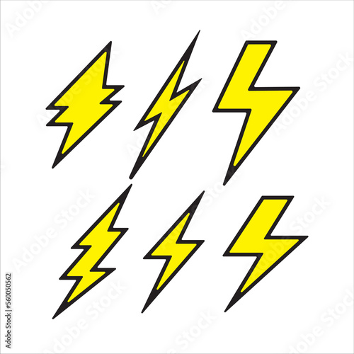 lightning icon set