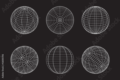 Geometric shape of sphere 3d design in technology style. Abstract circle vector illustration. © SolaruS