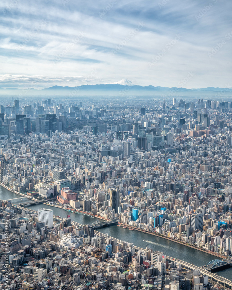 東京都墨田区　東京スカイツリーから望む高層ビル群