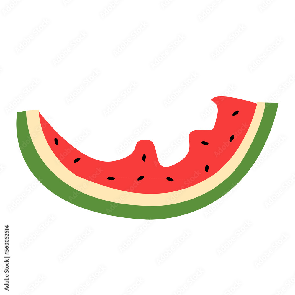 Bite watermelon slice illustration Bite watermelon slice illustration