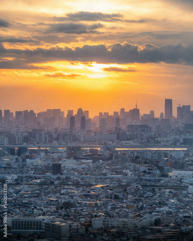 Fototapeta premium 千葉県市川市 アイリンクタワー展望室から望む東京の夕景
