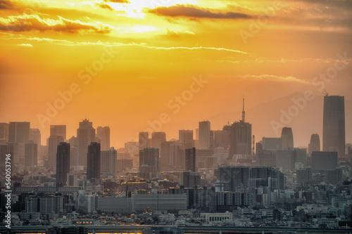 千葉県市川市　アイリンクタワー展望室から望む東京の夕景 © Hiroki Kobayashi