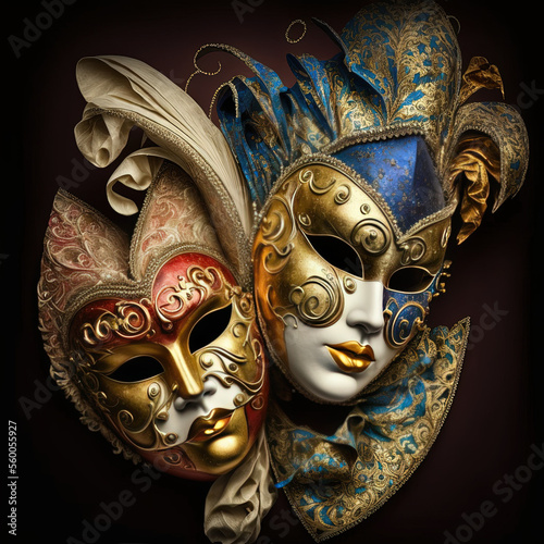 Beautiful Carnival masks, Carnevale, Generative AI