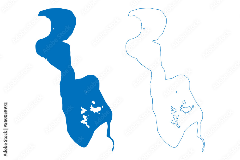 Lake Urmia (Islamic Republic of Iran, Persia) map vector illustration, scribble sketch Urmia map Lake Urmia (Islamic Republic of Iran, Persia) map vector illustration, scribble sketch Urmia map