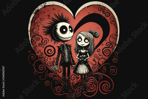 Surreal Valentine day concept - Generative AI