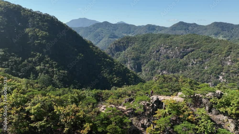 Drone video of Jebibong Peak in Woraksan National Park, Korea Drone video of Jebibong Peak in Woraksan National Park, Korea