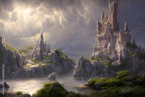 AI Digital Illustration Magical Fantasy Kingdom