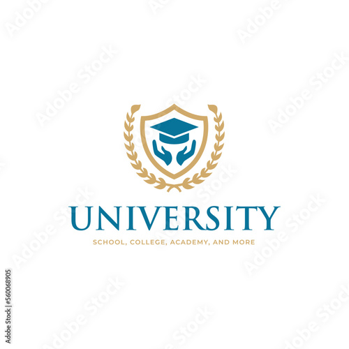 Free Download University and academy vector icons. Emblems for high school education graduates in maritime science, or law, laurel wreath, Vector Logo Template - GFXLoad