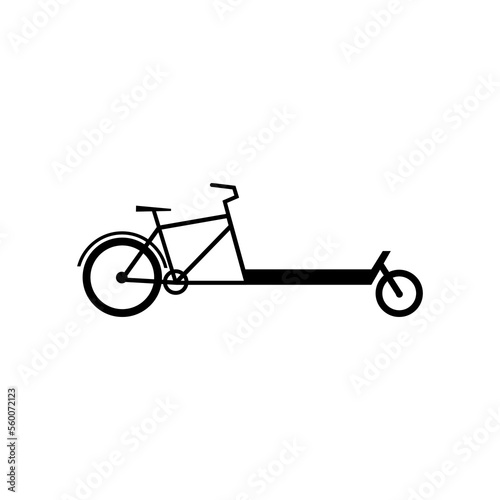 Cargo Bike silhouette icon. Transporter bicycle flat vector illustration