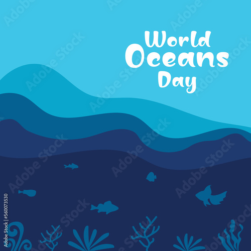 World ocean day. earth day concept. save our planet. flat style.