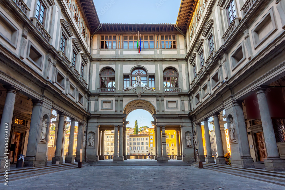 Famous Uffizi gallery in Florence, Italy Famous Uffizi gallery in Florence, Italy