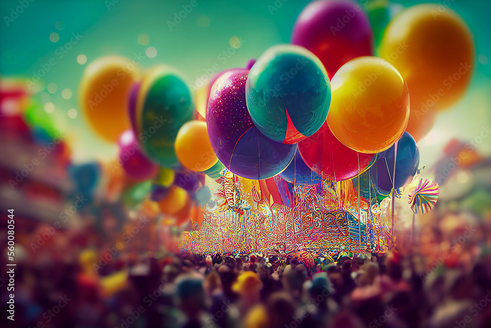background with balloon carnival ,Generative AI Art Illustration Stock  Illustration