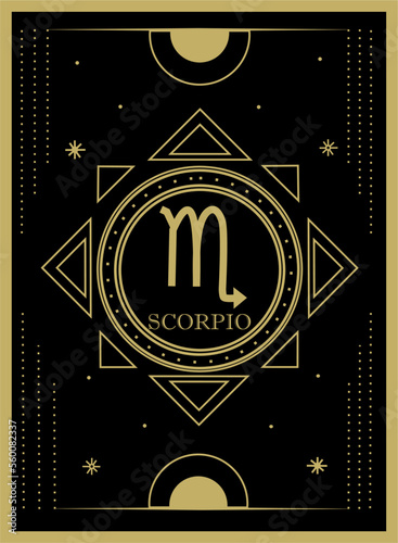 Scorpio horoscope and zodiac constellation symbol Premium Vector tarot card for tarot reader	