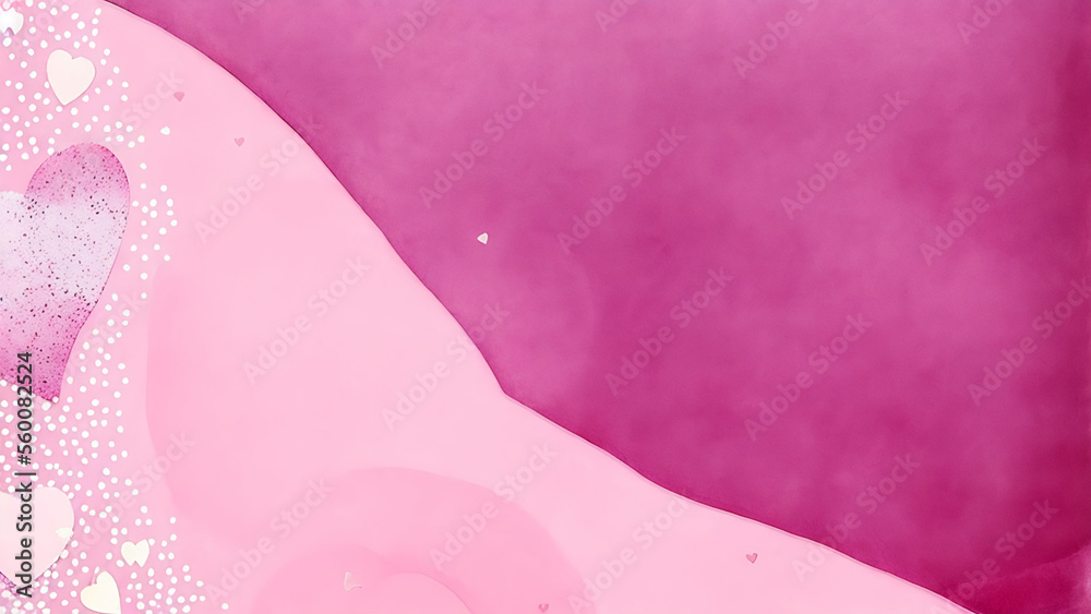 pink background with balloons, Happy Valentine's card or banner, Generative AI