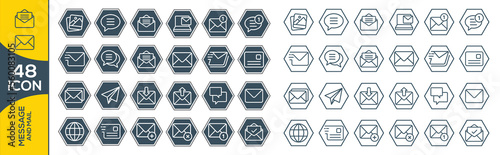 mail icon set design