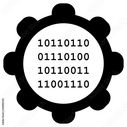 Binärcode und Zahnrad