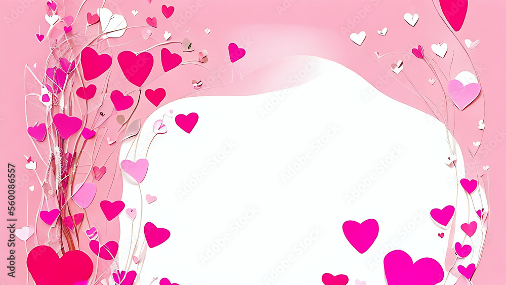 pink rose on wooden background,Valentine's day greeting card. Lovely Happy Valentine's day minimal concept. Generative AI